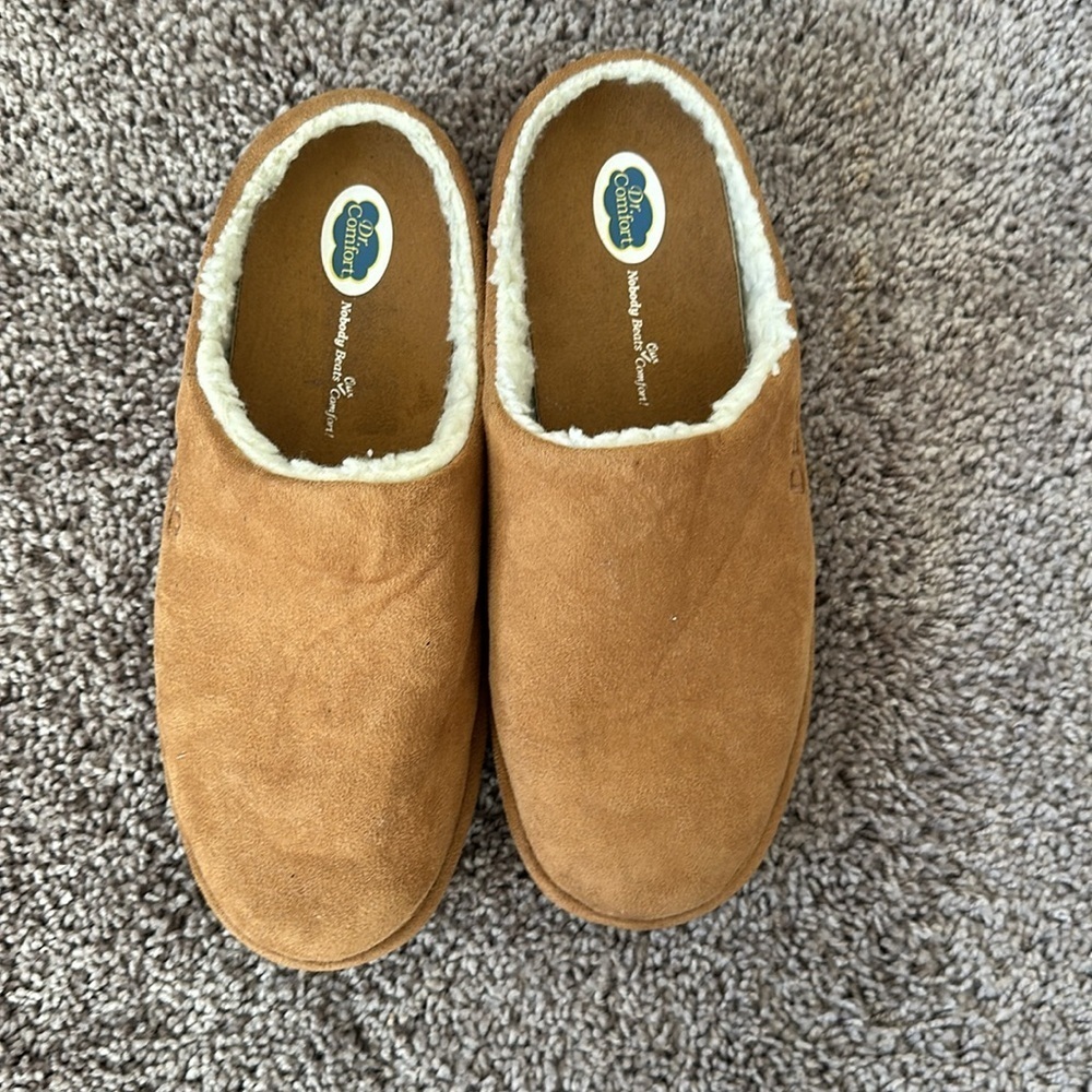 Dr.Comfort Men's Easy Therapeutic Slippers Camel Size 8 Wide - Picture 8 of 15